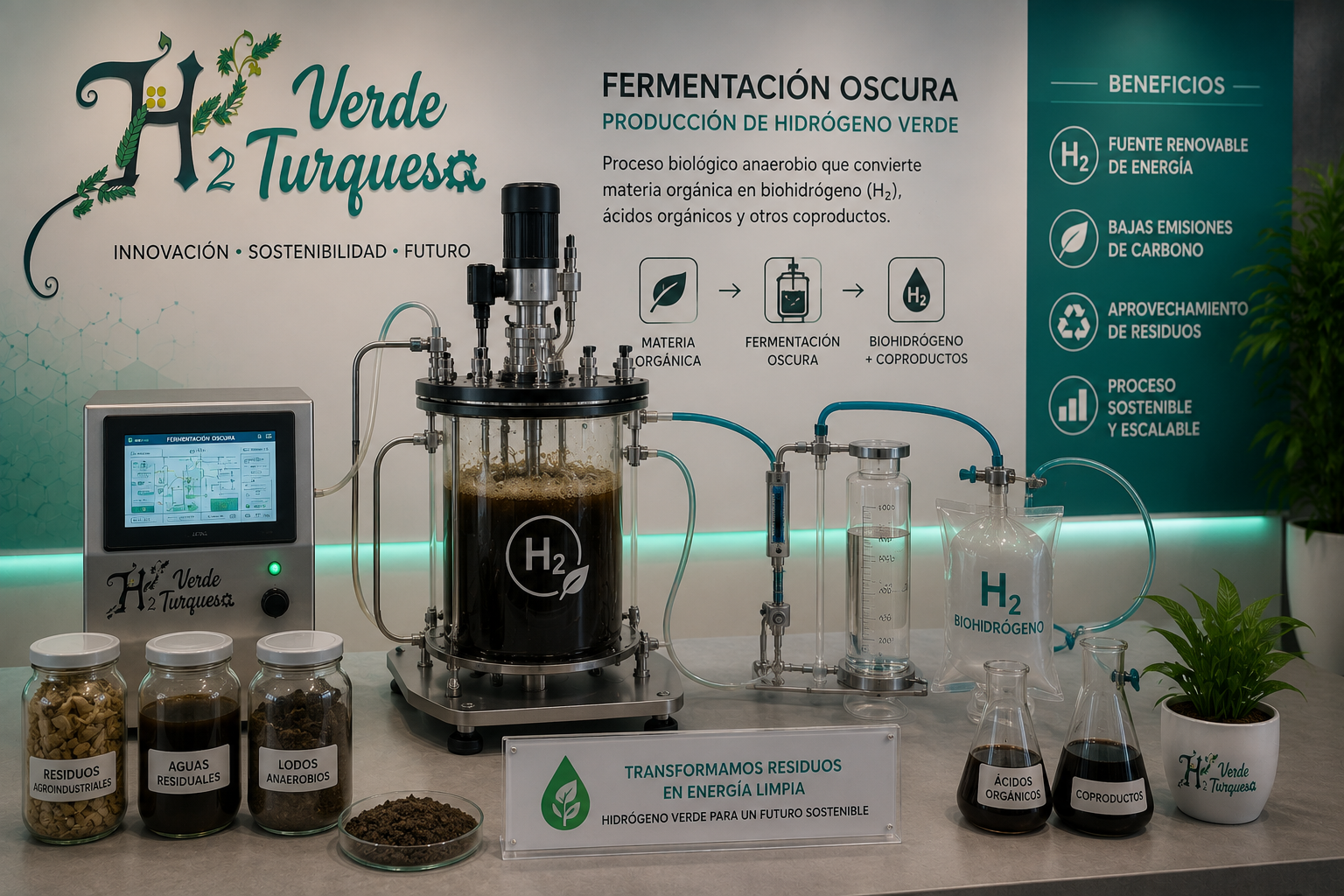 Representación de un sistema de fermentación oscura