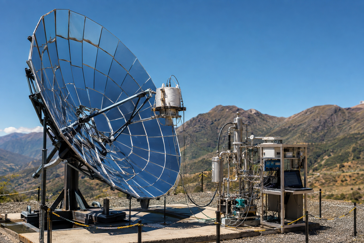 Concentrador solar parabolico y equipo de investigacion termica a microescala